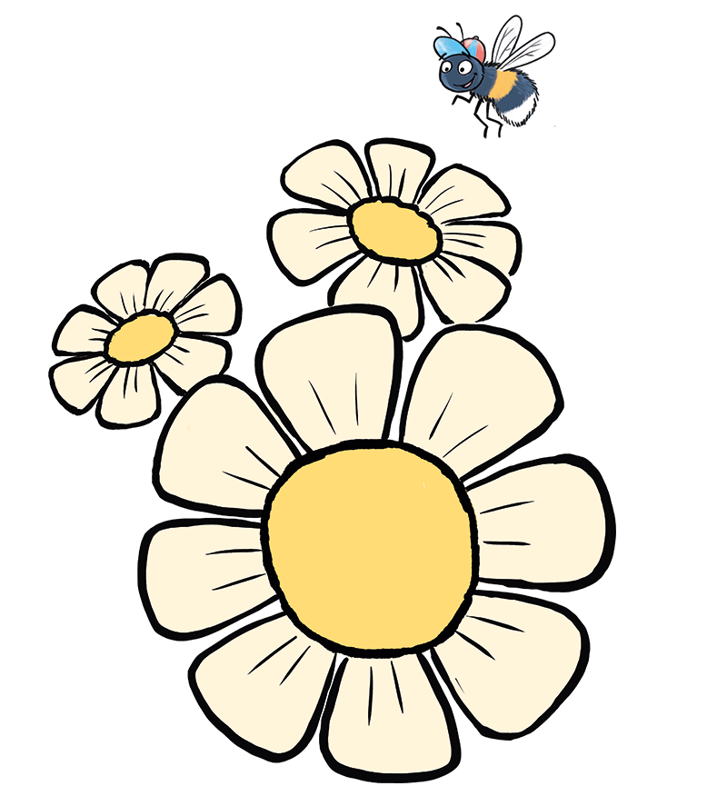 Blumen Bienchen Illustration von Bernhard Speh